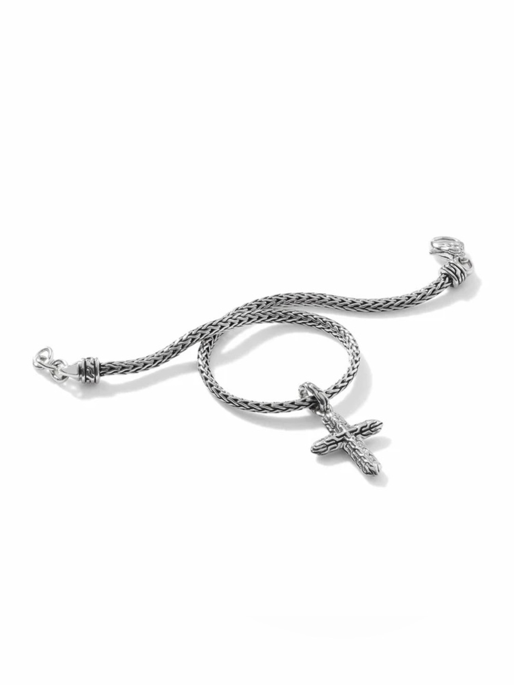 John Hardy Sterling Silver Cross Charm Bracelet (NEW)